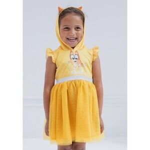 Bingo (Bluey) toddler girls dress with Hood and Ears